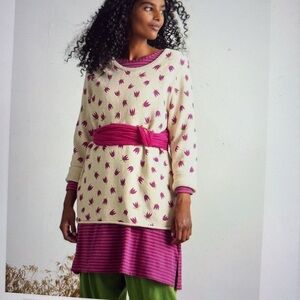 Gudrun Sjoden Floral Cotton Pullover Sweater XXL